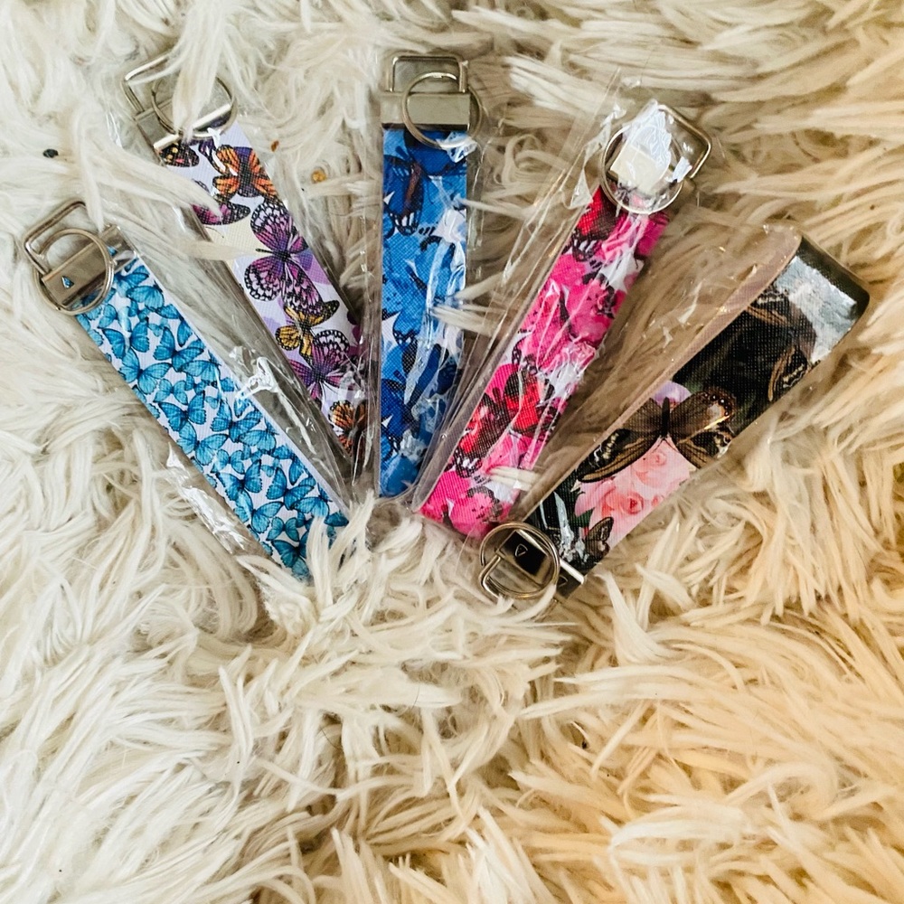 Colorful Butterfly Print Keychains